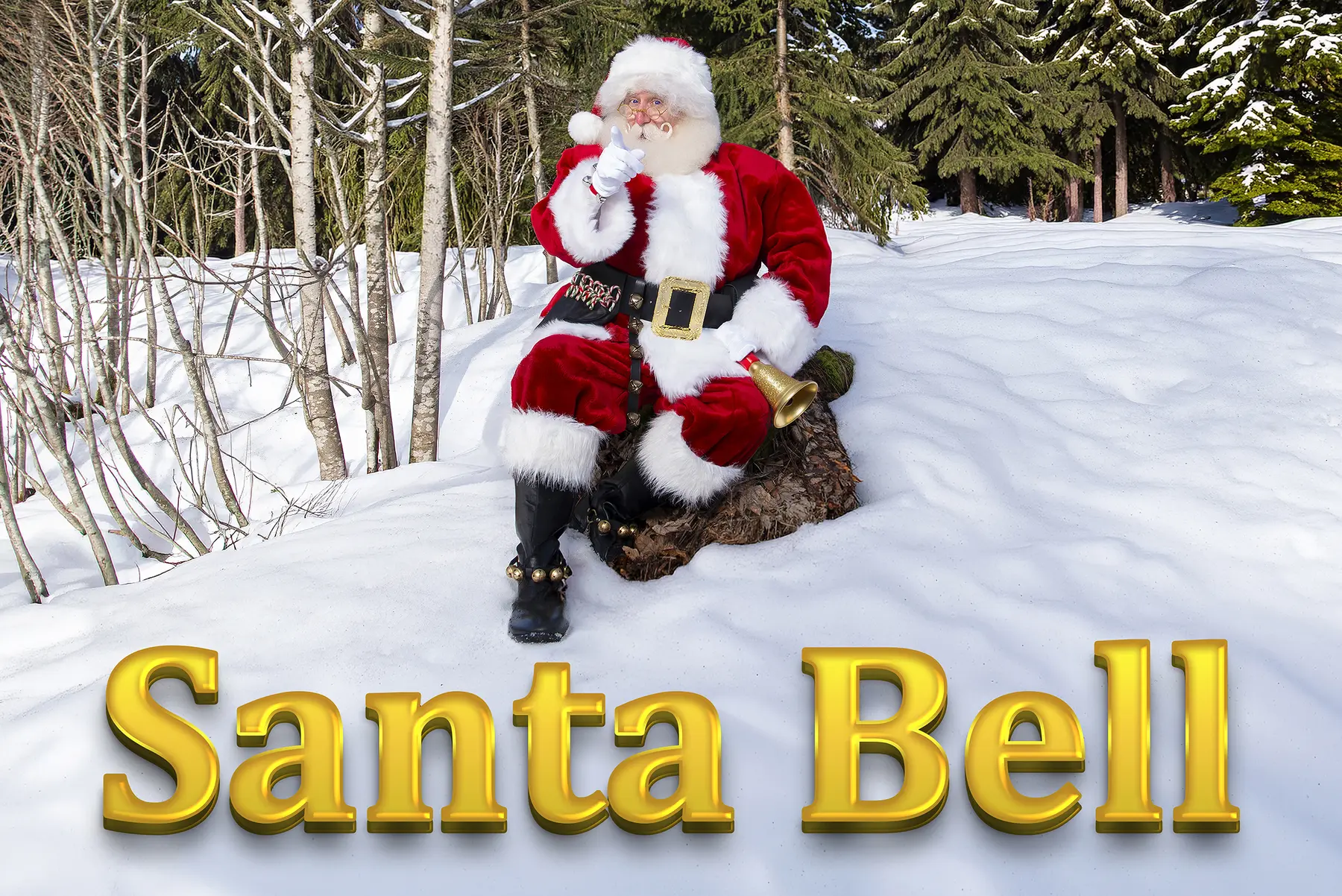 Santa Bell with text Santa Bell with text